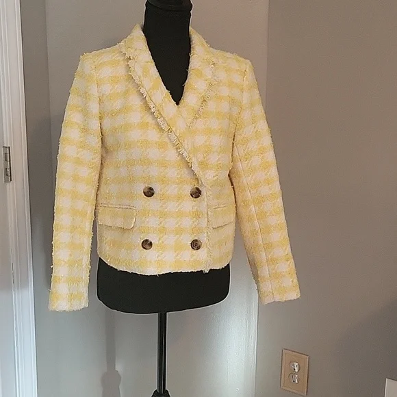 Ann Taylor Jackets Coats Ann Taylor Yellow And White